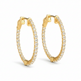 3/4 ctw 1 Inch Lucida Round Hoop — Yellow Gold