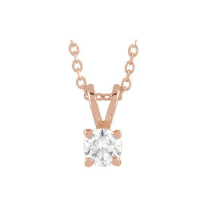 1 ct tw Solitaire Lab Grown Diamond Necklace in 14K White Gold (1...