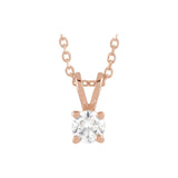 1 ct tw Solitaire Lab Grown Diamond Necklace in 14K White Gold (1...