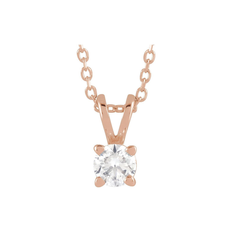 1 ct tw Solitaire Lab Grown Diamond Necklace in 14K White Gold (1...
