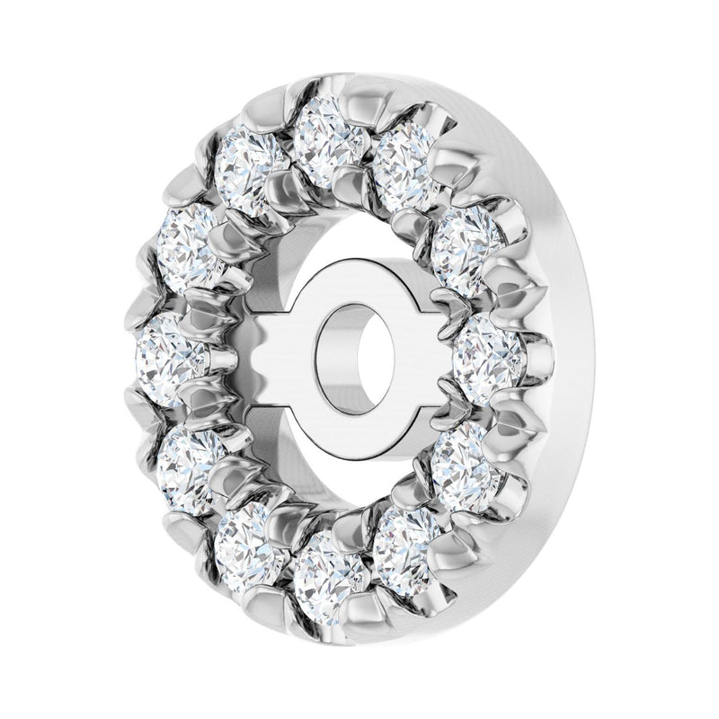 1/10 ct tw Round Lab Grown Diamond Stud Earrings in 14K White Gol... - view 2