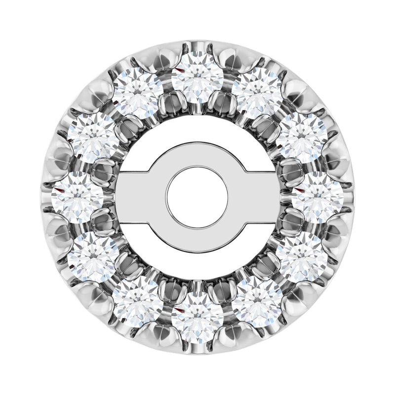 1/10 ct tw Round Lab Grown Diamond Stud Earrings in 14K White Gol...