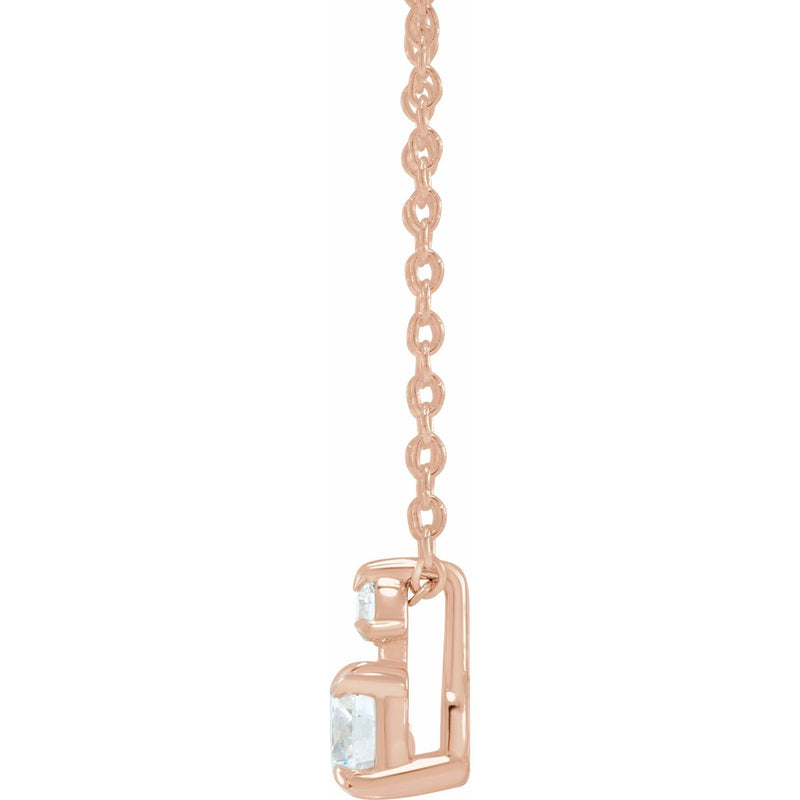 1 ct tw Claw-Prong Accented Lab Grown Diamond Necklace in 14K Whi... - view 2