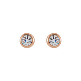 1/2 ct tw Round Lab Grown Diamond Bezel Stud Earrings in 14K Whit... - view 2