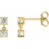1/2 ct tw Round Lab Grown Diamond Stud Earrings in 14K White Gold...