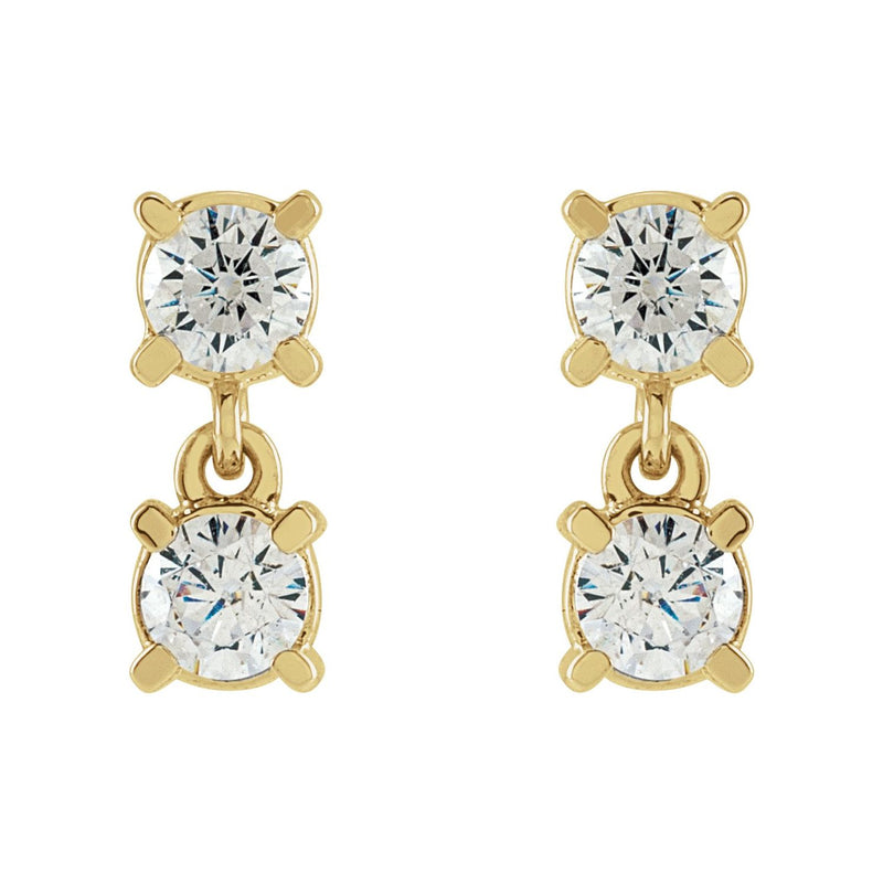 1/2 ct tw Round Lab Grown Diamond Stud Earrings in 14K White Gold... - view 2