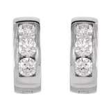 1/3 ct tw Round Lab Grown Diamond Hoop Earrings in 14K White Gold... - view 2