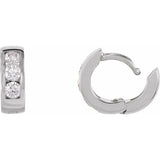 1/3 ct tw Round Lab Grown Diamond Hoop Earrings in 14K White Gold... - view 3