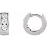 1/3 ct tw Round Lab Grown Diamond Hoop Earrings in 14K White Gold...