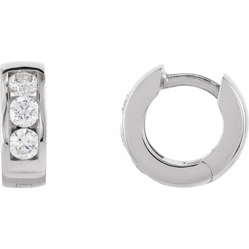 1/3 ct tw Round Lab Grown Diamond Hoop Earrings in 14K White Gold...