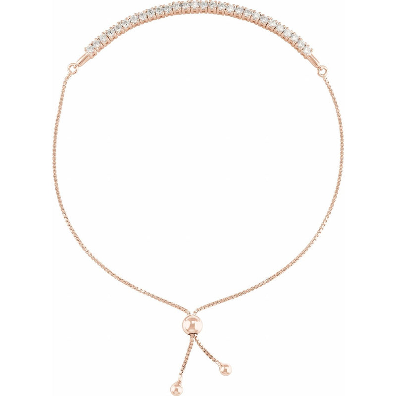 7" Lab Grown Diamond Bolo Bracelet in 14K White Gold (1 ct tw - F...