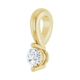 3 ct Round Lab Grown Diamond Solitaire Pendant in 14K White Gold... - view 2