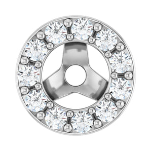 1/3 ct tw Round Lab Grown Diamond Halo Earrings in 14K White Gold...