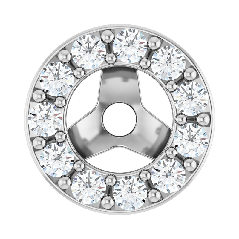 1/3 ct tw Round Lab Grown Diamond Halo Earrings in 14K White Gold...
