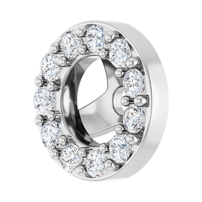 1/3 ct tw Round Lab Grown Diamond Halo Earrings in 14K White Gold... - view 2