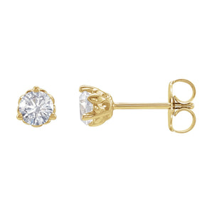 1/2 ct tw Round Lab Grown Diamond Stud Earrings in 14K White Gold...