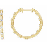1 ct tw Round Lab Grown Diamond Hoop Earrings in 14K White Gold...