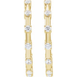 1 ct tw Round Lab Grown Diamond Hoop Earrings in 14K White Gold... - view 3