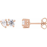1 1/6 ct tw Pear Lab Grown Diamond Stud Earrings in 14K White Gol...