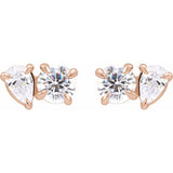 1 1/6 ct tw Pear Lab Grown Diamond Stud Earrings in 14K White Gol... - view 2
