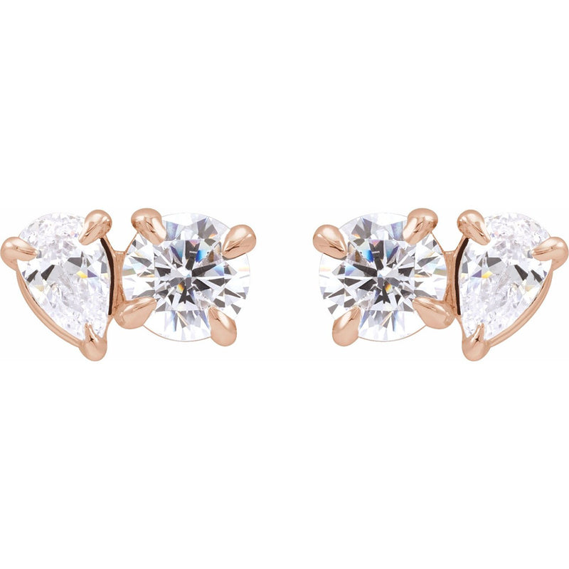 1 1/6 ct tw Pear Lab Grown Diamond Stud Earrings in 14K White Gol... - view 2