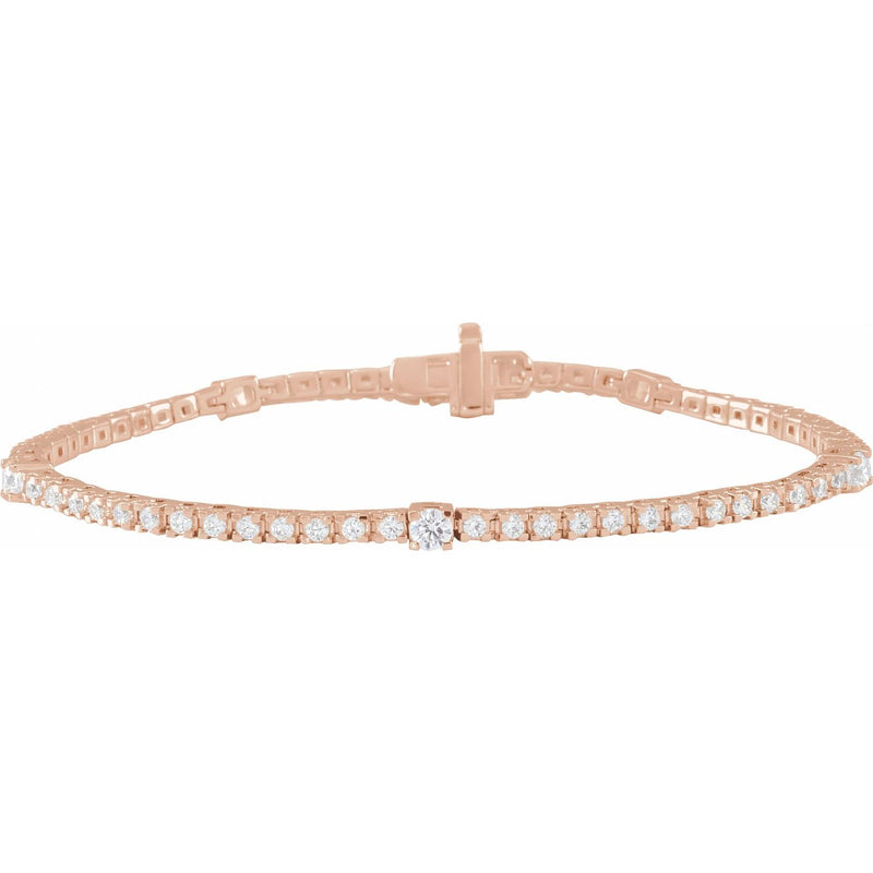 7" Lab Grown Diamond Line Bracelet in 14K White Gold (1 3/4 ct tw...