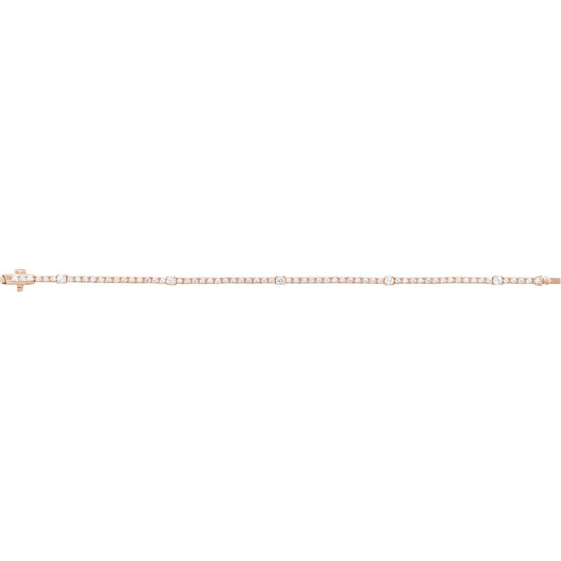 7" Lab Grown Diamond Line Bracelet in 14K White Gold (1 3/4 ct tw... - view 3