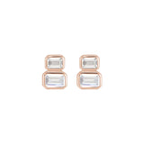 1 ct tw Emerald Lab Grown Diamond Stud Earrings in 14K White Gold... - view 2