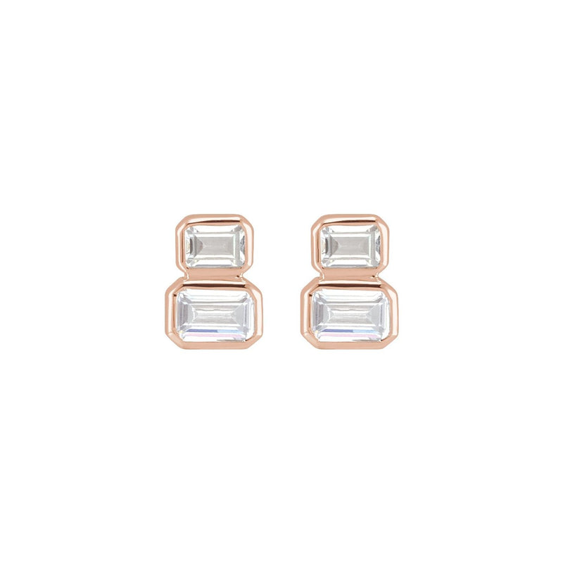 1 ct tw Emerald Lab Grown Diamond Stud Earrings in 14K White Gold... - view 2