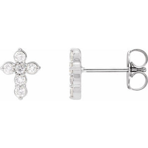 The Lyria — Round Cross Earrings - Yellow