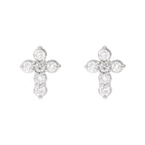 1/6 ct tw Round Lab Grown Diamond Cross Earrings in 14K White Gol... - view 2