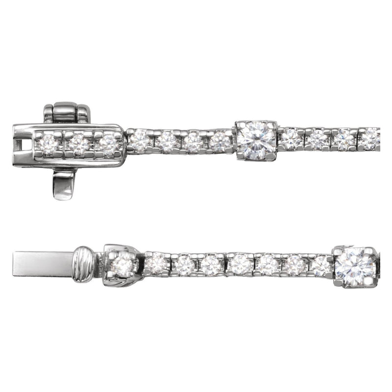 4 ct tw Line Lab Grown Diamond Necklace in 14K White Gold (18")... - view 2