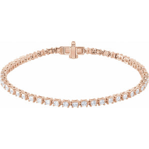 7" Lab Grown Diamond Line Bracelet in 14K White Gold (2 1/2 ct tw...