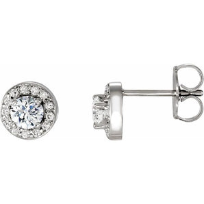 The Ulyssa — Round Halo Earrings - Yellow