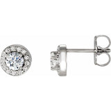 The Ulyssa — Round Halo Earrings - Yellow