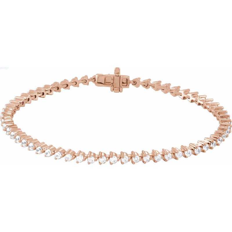 7" Lab Grown Diamond Line Bracelet in 14K White Gold (1 1/2 ct tw...