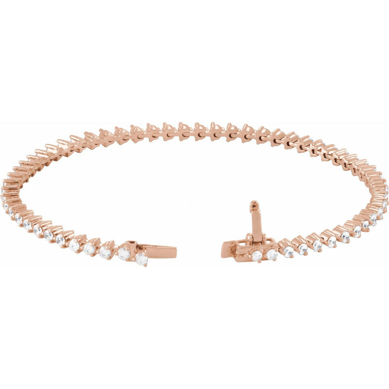 7" Lab Grown Diamond Line Bracelet in 14K White Gold (1 1/2 ct tw... - view 3
