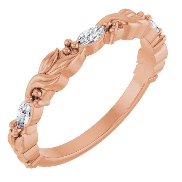 The Gaelle — Three-Stone Anniversary Band - Rose
