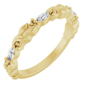 The Gaelle — Three-Stone Anniversary Band - Yellow