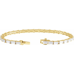7" Lab Grown Diamond Line Bracelet in 14K White Gold (6 1/5 ct tw... - view 3