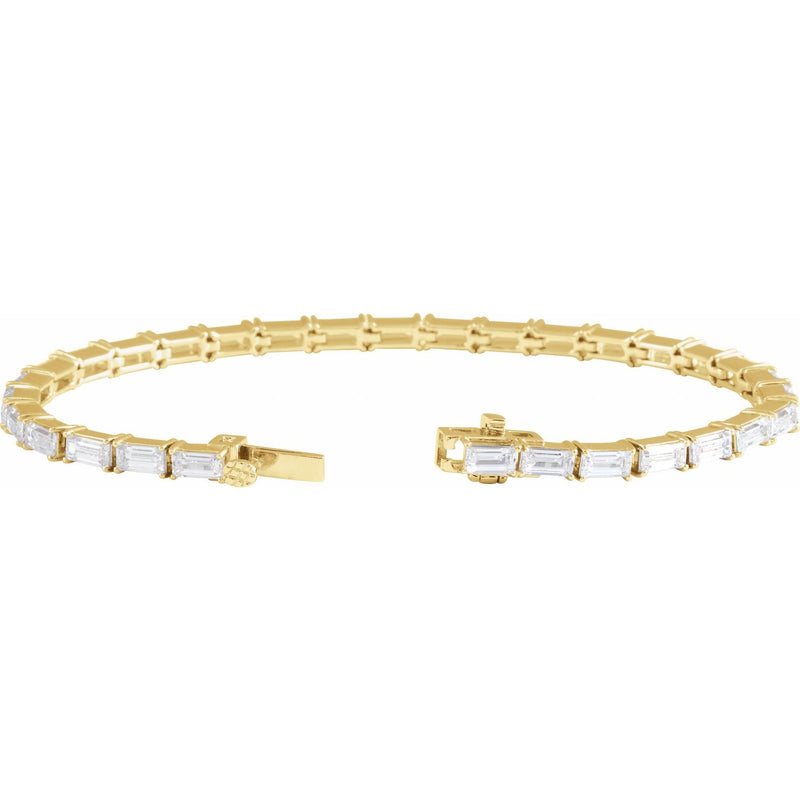 7" Lab Grown Diamond Line Bracelet in 14K White Gold (6 1/5 ct tw... - view 3