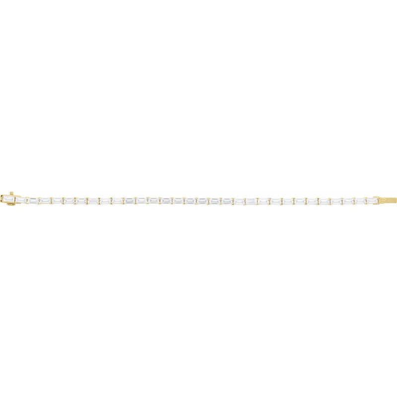 7" Lab Grown Diamond Line Bracelet in 14K White Gold (6 1/5 ct tw... - view 2