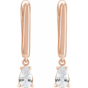 1/2 ct tw Pear Lab Grown Diamond Stud Earrings in 14K White Gold... - view 3