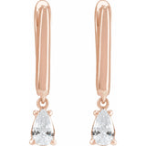 1/2 ct tw Pear Lab Grown Diamond Stud Earrings in 14K White Gold... - view 3