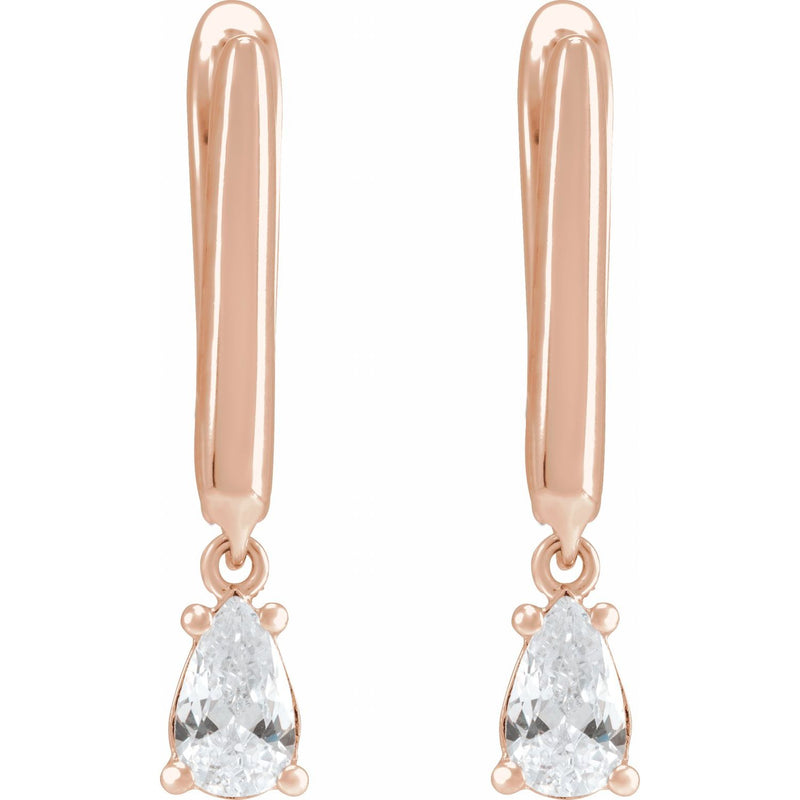 1/2 ct tw Pear Lab Grown Diamond Stud Earrings in 14K White Gold... - view 3