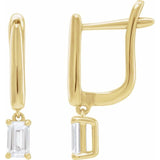 The Ignatia — Emerald Diamond Earrings - Yellow
