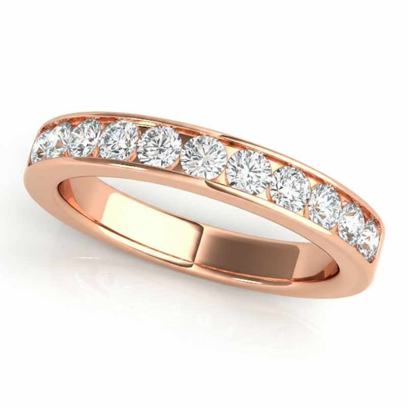 3/4 ctw 11 Stone Channel Bd — Rose Gold