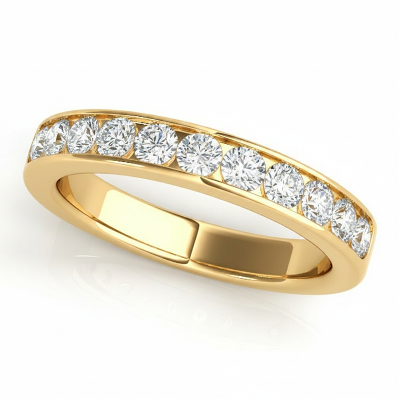 3/4 ctw 11 Stone Channel Bd — Yellow Gold
