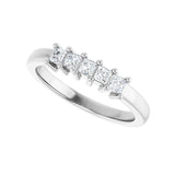 1 ct tw Five-Stone Lab Grown Anniversary Band in 14K White Gold... - view 5