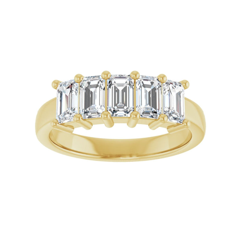 1 1/2 ct tw Five-Stone Lab Grown Anniversary Band in 14K White Go... - view 3